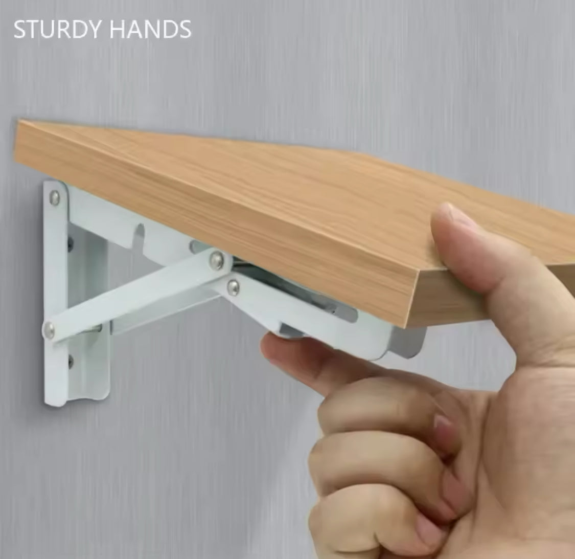 Solid Wood Folding Shelf, Heavy Duty Folding Shelf Bracket, Wall Mounted Wood Shelf, Adjustable Wood Shelf With Foldable Support Bracket Solid Wood Folding Shelf, Heavy Duty Folding Shelf Bracket, Wall Mounted Wood Shelf, Adjustable Wood Shelf With Foldable Support Bracket